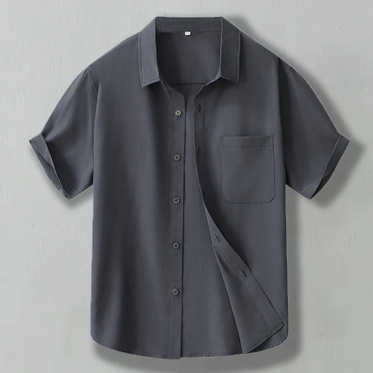 Eclano Men’s Anti-Wrinkle Short Sleeve Shirt Slim Fit with Pocket