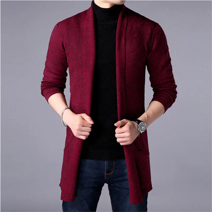 Eclano Men’s Autumn Slim Knit Turtleneck Cardigan Casual Sweater Coat