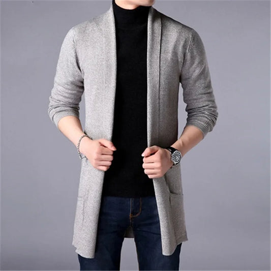 Eclano Men’s Autumn Slim Knit Turtleneck Cardigan Casual Sweater Coat