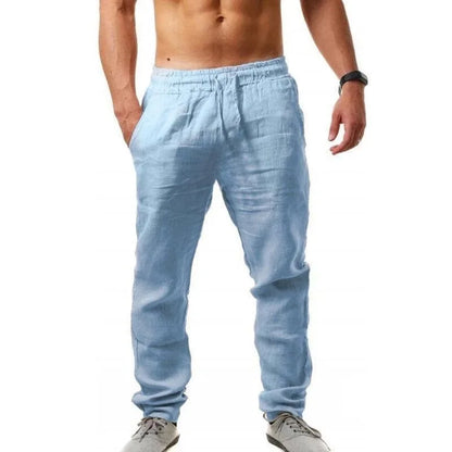 Eclano Men’s Cotton Linen Trousers – Breathable Casual