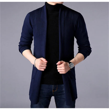 Eclano Men’s Autumn Slim Knit Turtleneck Cardigan Casual Sweater Coat