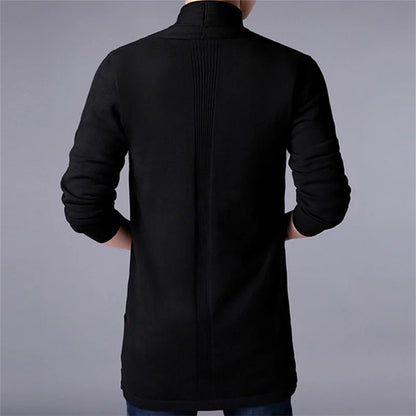 Eclano Men’s Autumn Slim Knit Turtleneck Cardigan Casual Sweater Coat