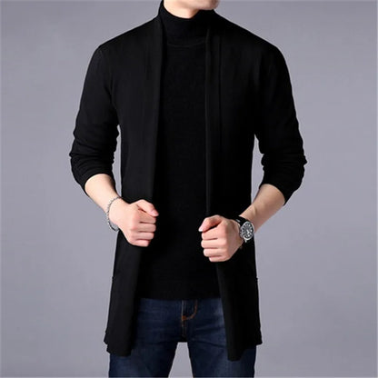 Eclano Men’s Autumn Slim Knit Turtleneck Cardigan Casual Sweater Coat