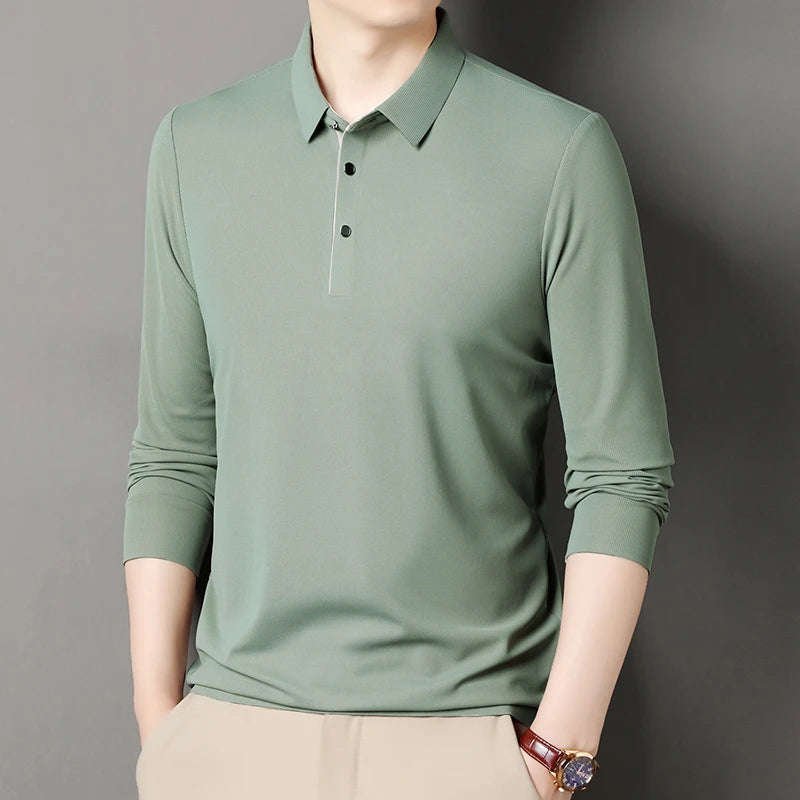 Eclano Men’s Long Sleeve Polo – Wrinkle-Resistant, Versatile Business Casual Top