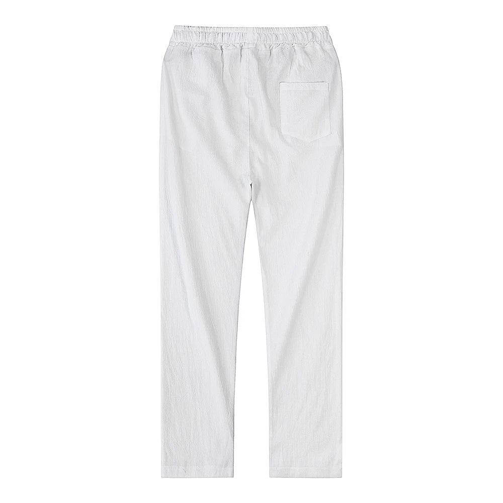 Eclano Men’s Cotton & Linen Pants – Breathable Casual Wear for Spring/Autumn