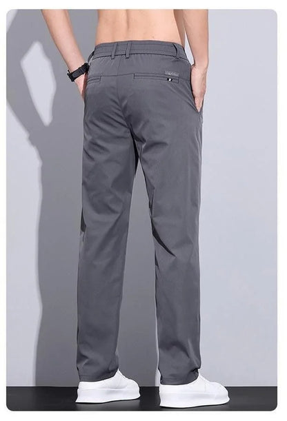 Eclano Men’s Casual Ice Silk Pants – Slim Fit Lightweight Breathable