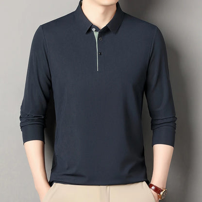 Eclano Men’s Long Sleeve Polo – Wrinkle-Resistant, Versatile Business Casual Top
