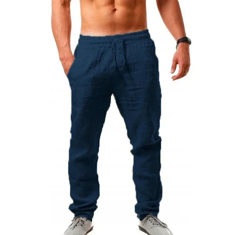 Eclano Men’s Cotton Linen Pants – Loose Fit Plus Size Casual Wear