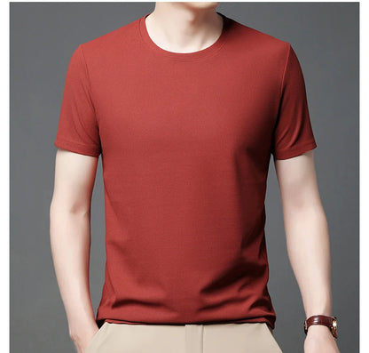 Eclano Men’s Summer Waffle Texture T-Shirt – Short Sleeve with Round Neck
