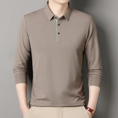Eclano Men’s Long Sleeve Polo – Wrinkle-Resistant, Versatile Business Casual Top