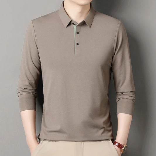 Eclano Men’s Long Sleeve Polo – Wrinkle-Resistant, Versatile Business Casual Top