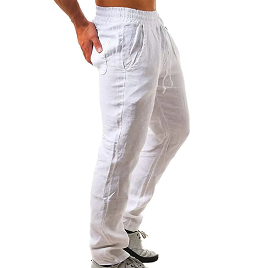 Eclano Men’s Cotton Linen Trousers – Breathable Casual