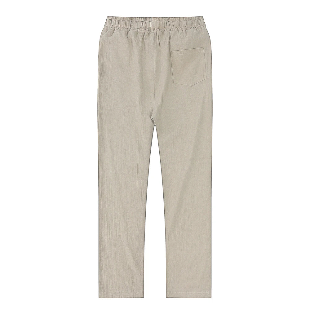 Eclano Men’s Cotton & Linen Pants – Breathable Casual Wear for Spring/Autumn