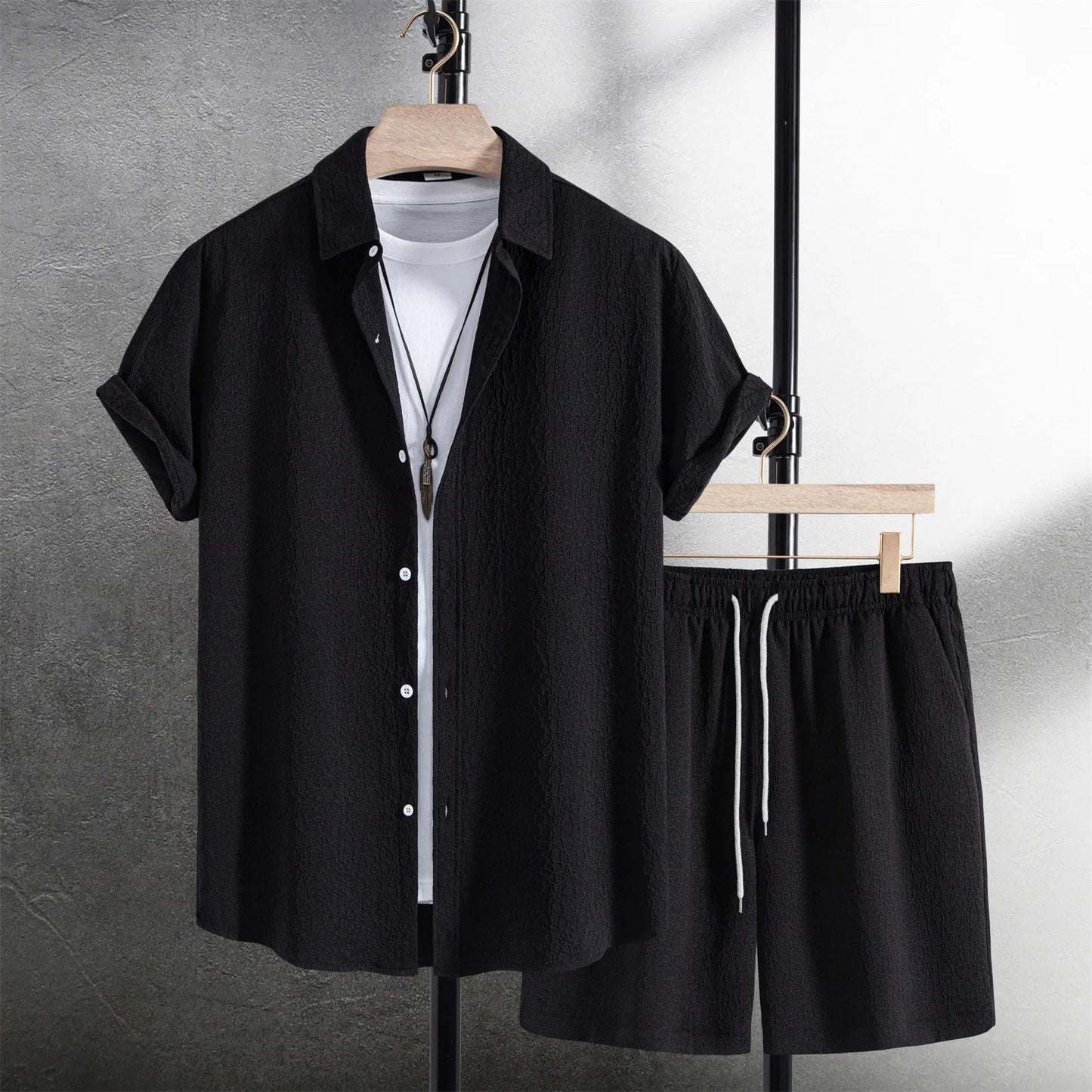 Eclano Men’s 2-Piece Set – Short Sleeve Shirt & Shorts