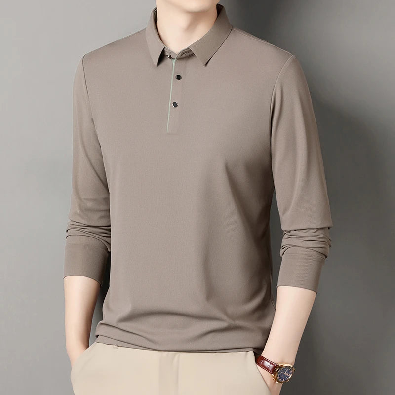 Eclano Men’s Long Sleeve Polo – Wrinkle-Resistant, Versatile Business Casual Top