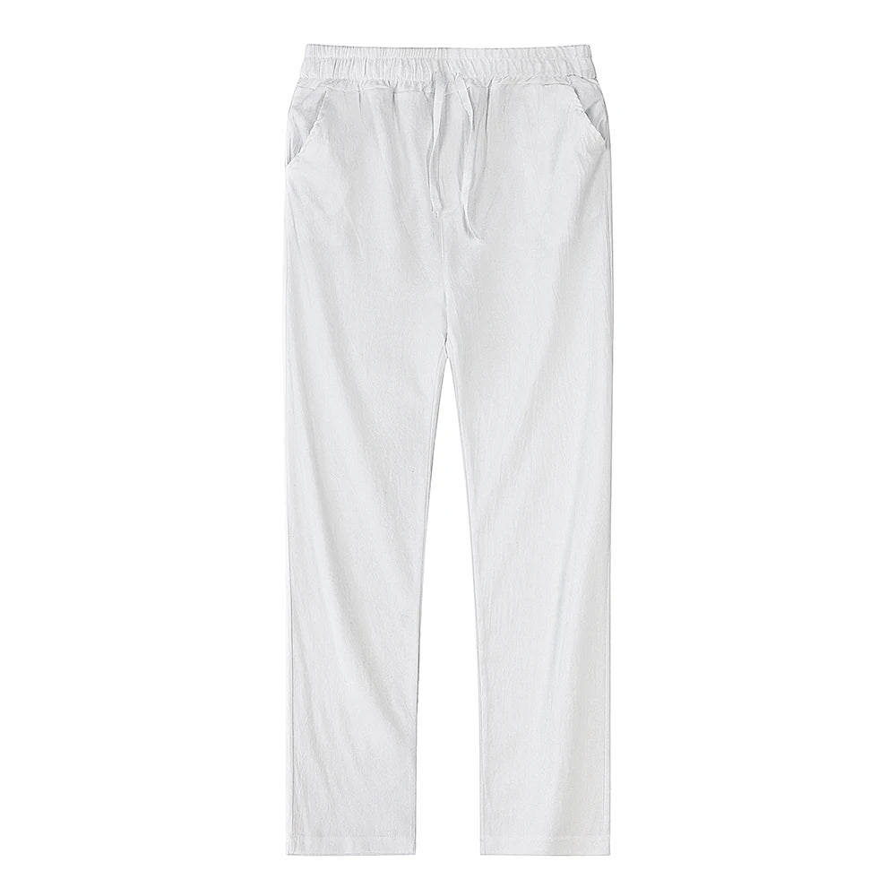 Eclano Men’s Cotton & Linen Pants – Breathable Casual Wear for Spring/Autumn