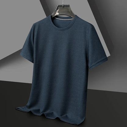 Eclano Men’s Summer Waffle Texture T-Shirt – Short Sleeve with Round Neck