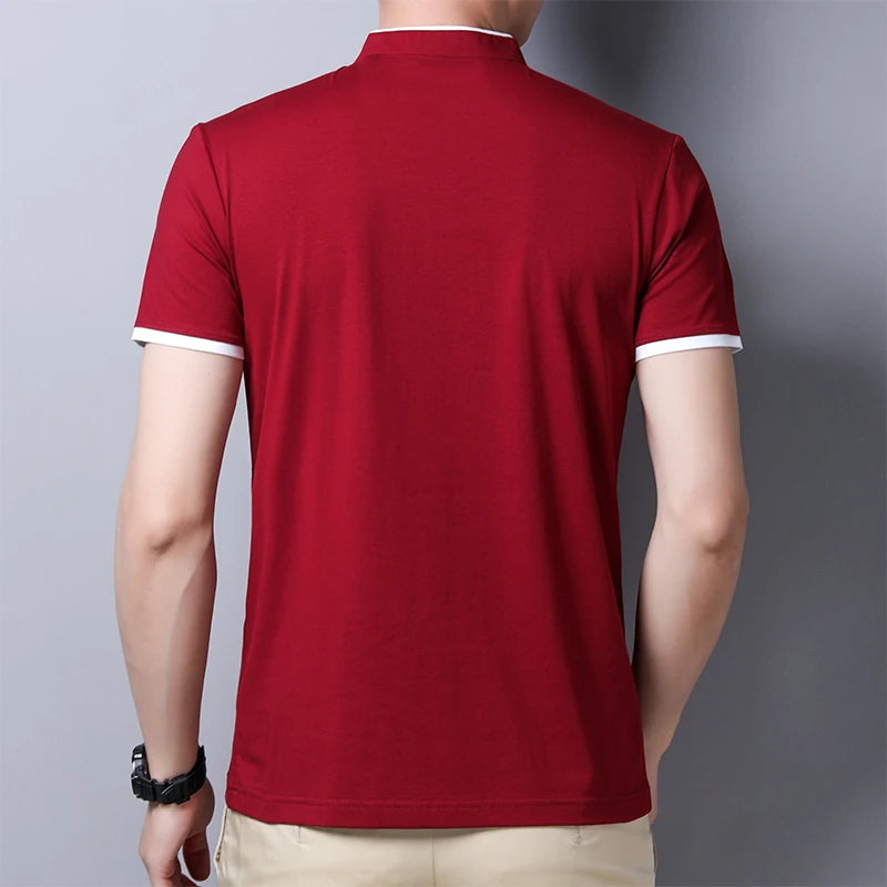 Eclano Men’s Polo T-Shirt – Stand-Up Collar, Short Sleeve, Wrinkle-Resistant and Versatile