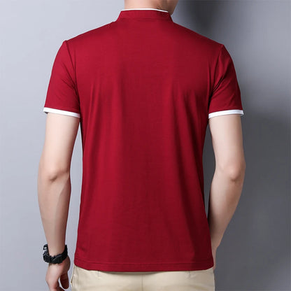 Eclano Men’s Polo T-Shirt – Stand-Up Collar, Short Sleeve, Wrinkle-Resistant and Versatile
