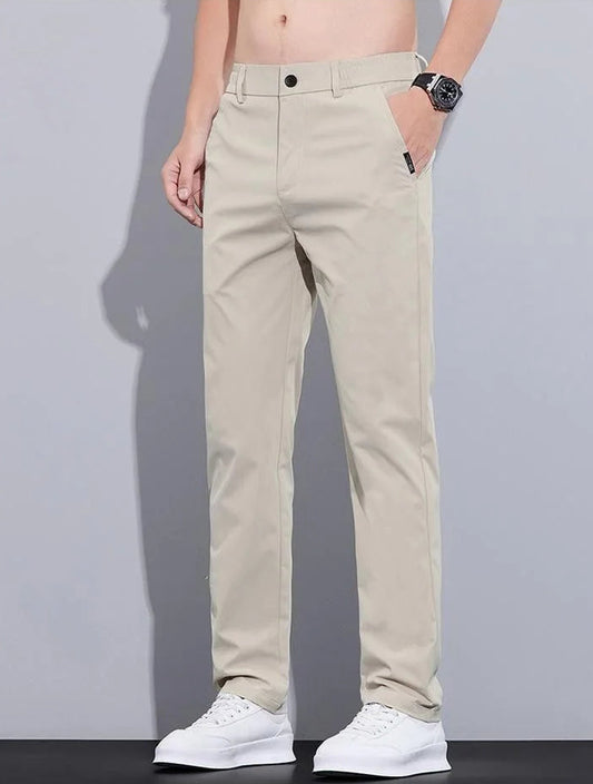 Eclano Men’s Casual Ice Silk Pants – Slim Fit Lightweight Breathable