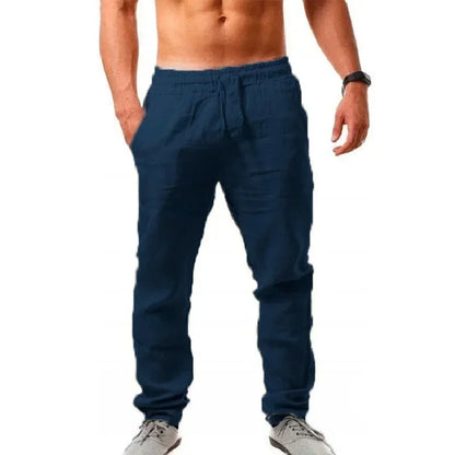 Eclano Men’s Cotton Linen Pants – Loose Fit Plus Size Casual Wear
