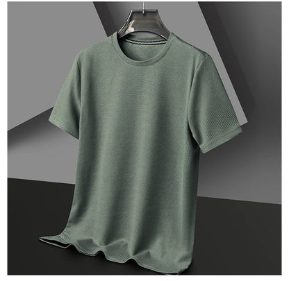 Eclano Men’s Summer Waffle Texture T-Shirt – Short Sleeve with Round Neck