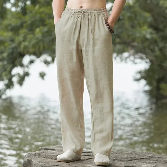 Eclano Men’s Beach Jogger Pants – Cotton & Linen
