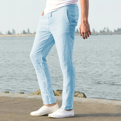 Eclano Men’s Cotton & Linen Pants – Breathable Casual Wear for Spring/Autumn