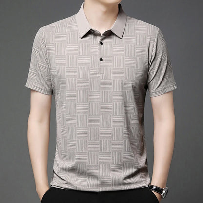 Eclano Men’s Printed Polo Shirt – Short Sleeve, Wrinkle-Resistant and Comfortable