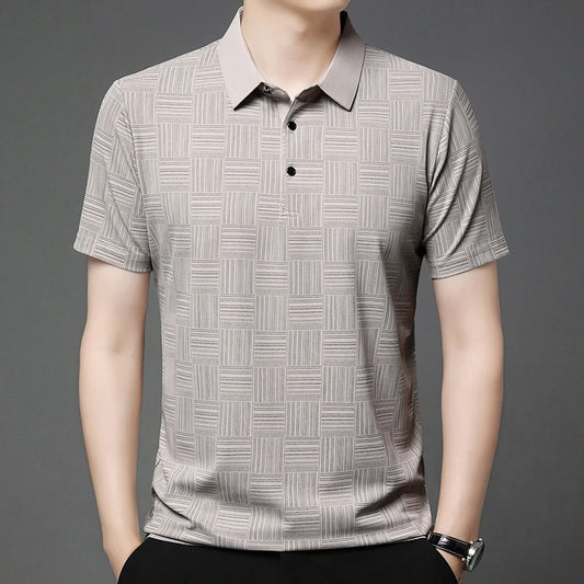 Eclano Men’s Printed Polo Shirt – Short Sleeve, Wrinkle-Resistant and Comfortable