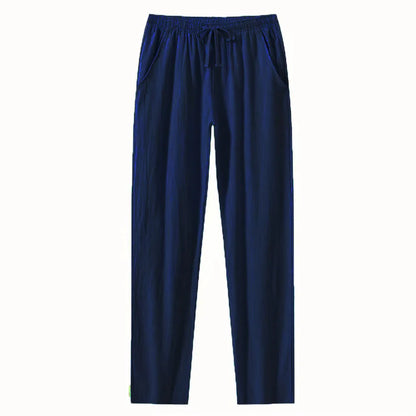 Eclano Men’s Summer Casual Pants – Lightweight Loose Fit Linen with Drawstring