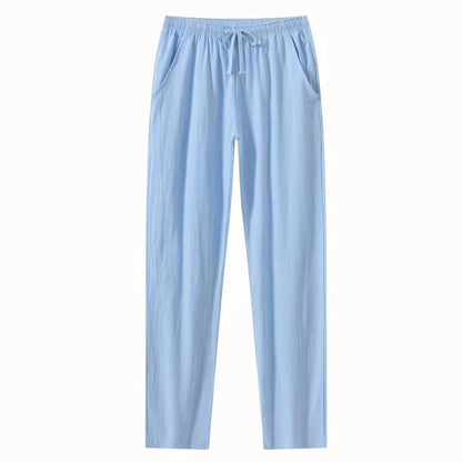 Eclano Men’s Summer Casual Pants – Lightweight Loose Fit Linen with Drawstring