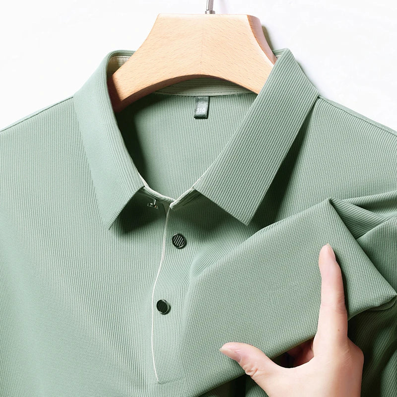 Eclano Men’s Long Sleeve Polo – Wrinkle-Resistant, Versatile Business Casual Top