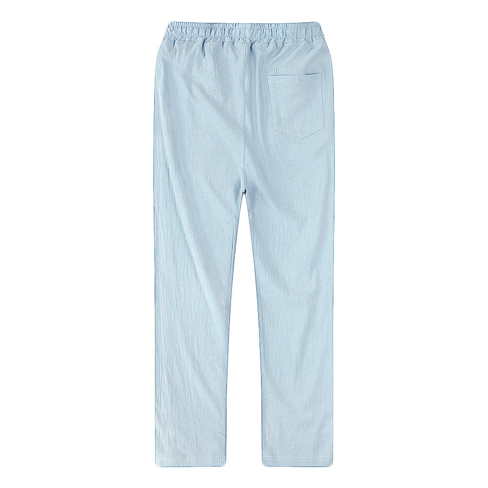 Eclano Men’s Cotton & Linen Pants – Breathable Casual Wear for Spring/Autumn