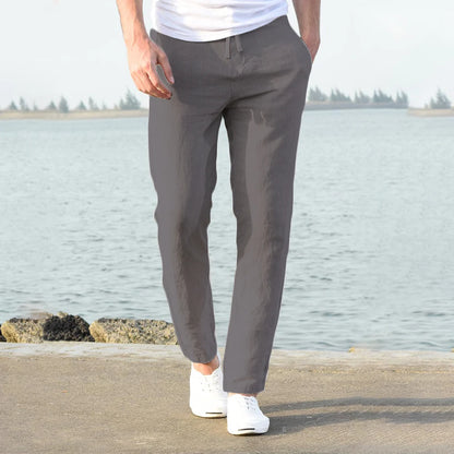 Eclano Men’s Cotton & Linen Pants – Breathable Casual Wear for Spring/Autumn