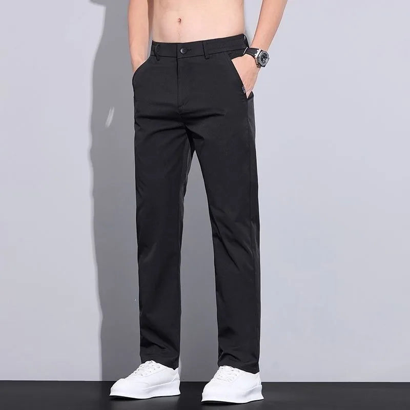 Eclano Men’s Casual Ice Silk Pants – Slim Fit Lightweight Breathable