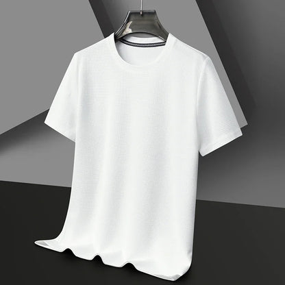 Eclano Men’s Summer Waffle Texture T-Shirt – Short Sleeve with Round Neck