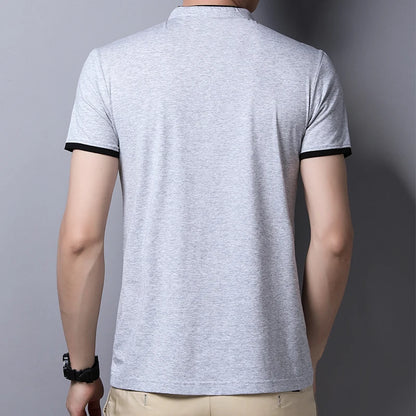 Eclano Men’s Polo T-Shirt – Stand-Up Collar, Short Sleeve, Wrinkle-Resistant and Versatile