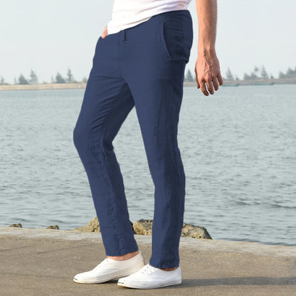 Eclano Men’s Cotton & Linen Pants – Breathable Casual Wear for Spring/Autumn