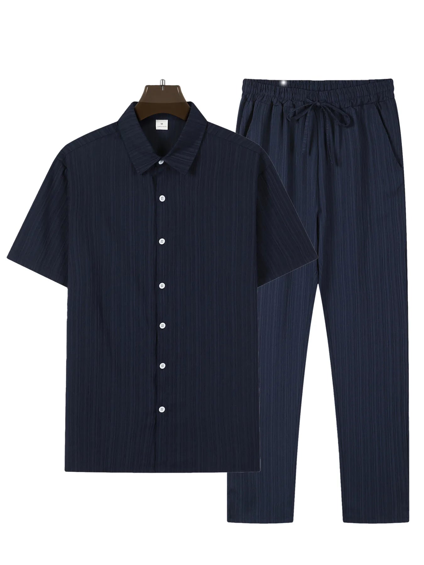 Eclano Men’s Classic Shirt and Pants Set – Collar Casual Business Outfit