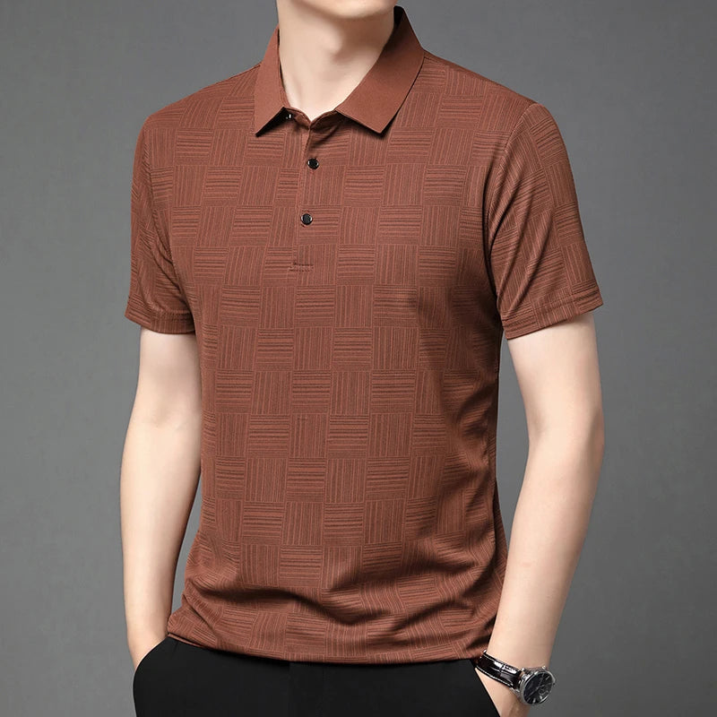 Eclano Men’s Printed Polo Shirt – Short Sleeve, Wrinkle-Resistant and Comfortable