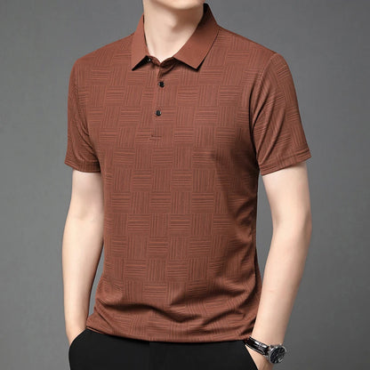 Eclano Men’s Printed Polo Shirt – Short Sleeve, Wrinkle-Resistant and Comfortable