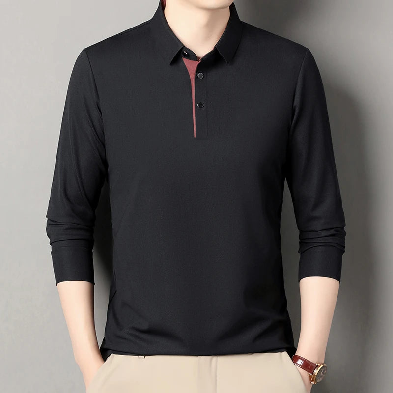 Eclano Men’s Long Sleeve Polo – Wrinkle-Resistant, Versatile Business Casual Top