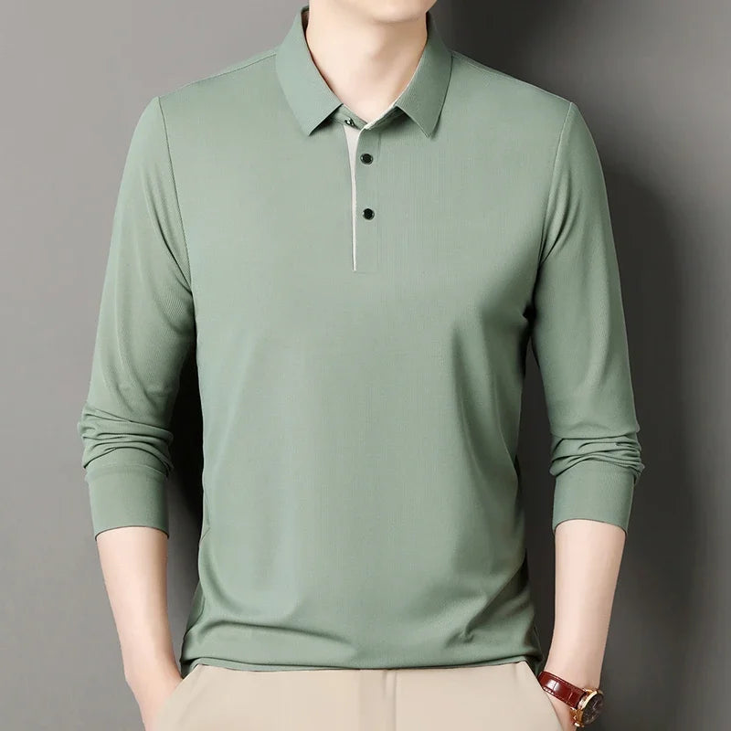Eclano Men’s Long Sleeve Polo – Wrinkle-Resistant, Versatile Business Casual Top
