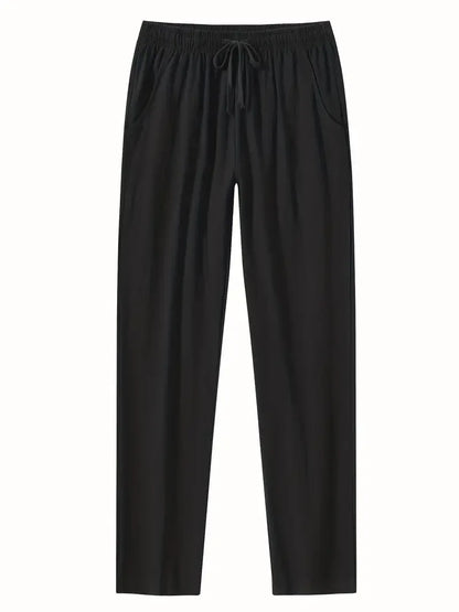 Eclano Men’s Summer Casual Pants – Lightweight Loose Fit Linen with Drawstring