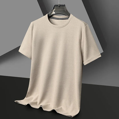 Eclano Men’s Summer Waffle Texture T-Shirt – Short Sleeve with Round Neck