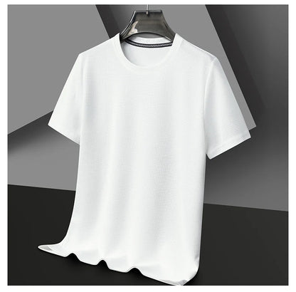Eclano Men’s Summer Waffle Texture T-Shirt – Short Sleeve with Round Neck