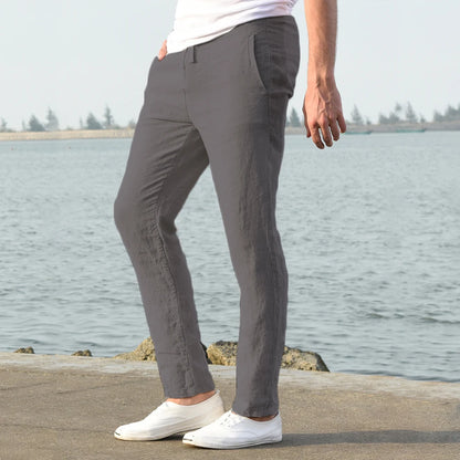 Eclano Men’s Cotton & Linen Pants – Breathable Casual Wear for Spring/Autumn