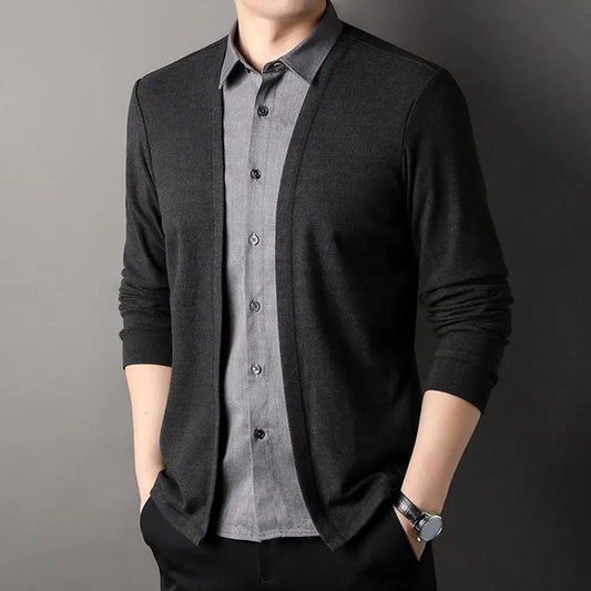 Men’s Cardigan with Traditional Collar – Casual and Sophisticated Style