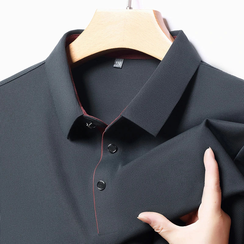 Eclano Men’s Long Sleeve Polo – Wrinkle-Resistant, Versatile Business Casual Top